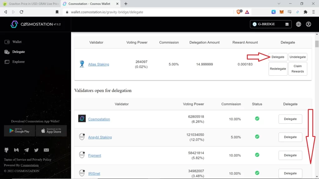 Gravity bridge, Graviton, how to stake GRAV tokens, How to stake Gravity Bridge tokens, How to stake Graviton, where to stake GRAV tokens, where to stake Gravity Bridge tokens, where to stake Graviton, the best place to stake GRAV tokens, the best place to stake Gravity Bridge tokens, the best place to stake Graviton, How to stake using Keplr wallet, How to stake using Cosmostation wallet, How to stake in Keplr wallet, How to stake in Cosmostation wallet, step-by-step guide on how to stake Graviton, Gravity Bridge validator, Atlas Staking validator