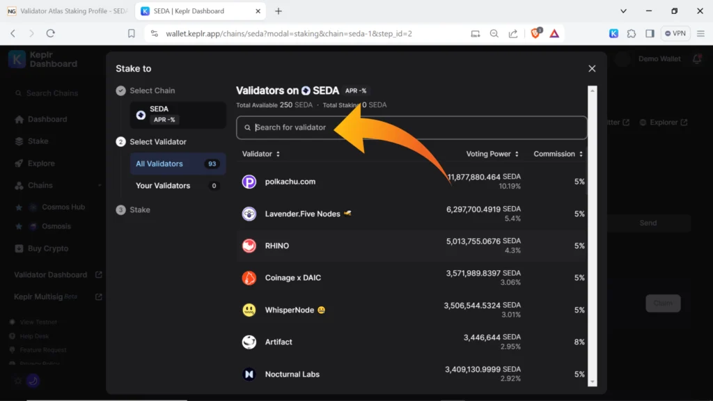 Seda protocol, Seda network, Seda Cosmos network, SEDA token, SEDA validator, where to stake SEDA, the best place to stake SEDA tokens, stake SEDA using Keplr browser wallet, stake SEDA in Keplr desktop, stake SEDA with Keplr extension, SEDA staking rewards